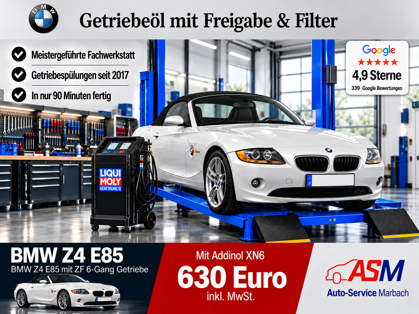 Getriebespülung BMW Z4 E85 mit ZF 6 Gang Getriebe
