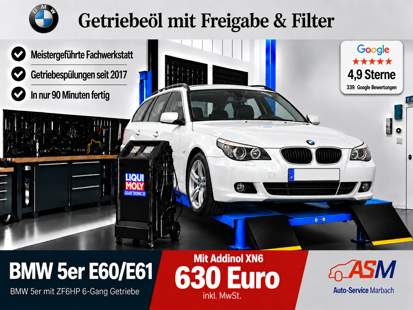 Getriebespülung BMW 5er E60 E61 mit ZF6HP 6 Gang Getriebe