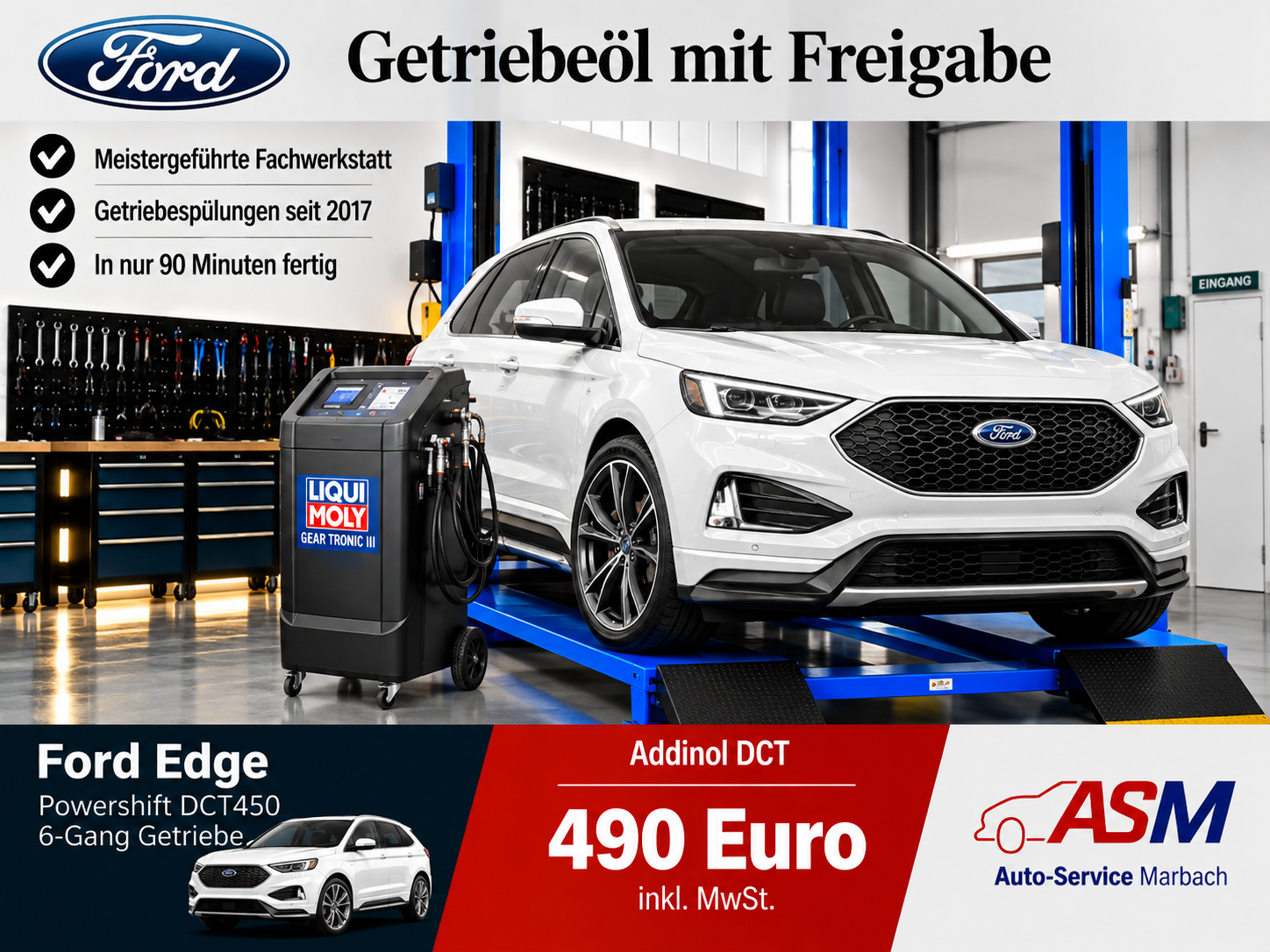 Getriebespülung Ford Edge Powershift DCT450 6 Gang Getriebe
