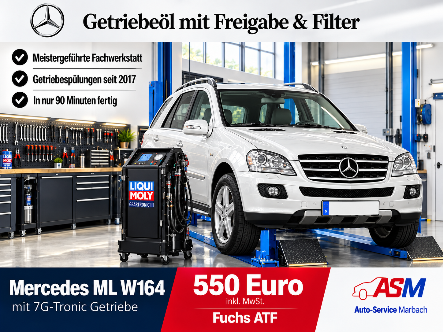 Getriebespülung Mercedes ML W164 mit 7G Tronic Getriebe