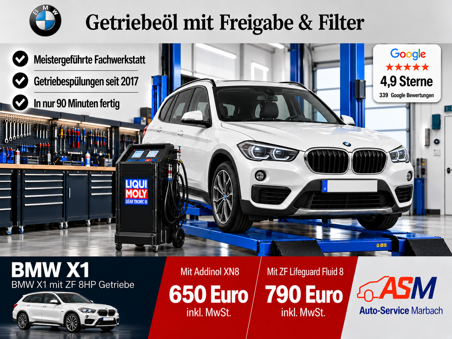Getriebespülung BMW X1 mit ZF 8HP Getriebe