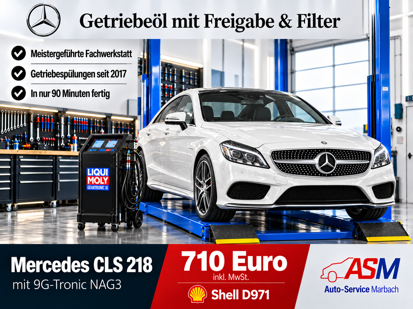 Getriebespülung Mercedes CLS 218 mit 9G-Tronic NAG3 Getriebe