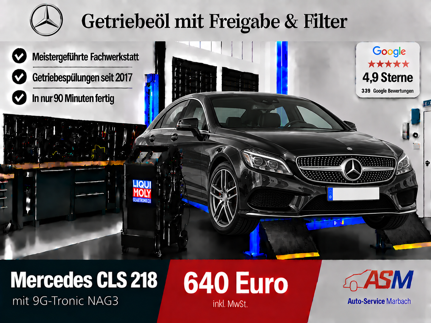 Getriebespülung Mercedes CLS 218 mit 9G-Tronic NAG3 Getriebe